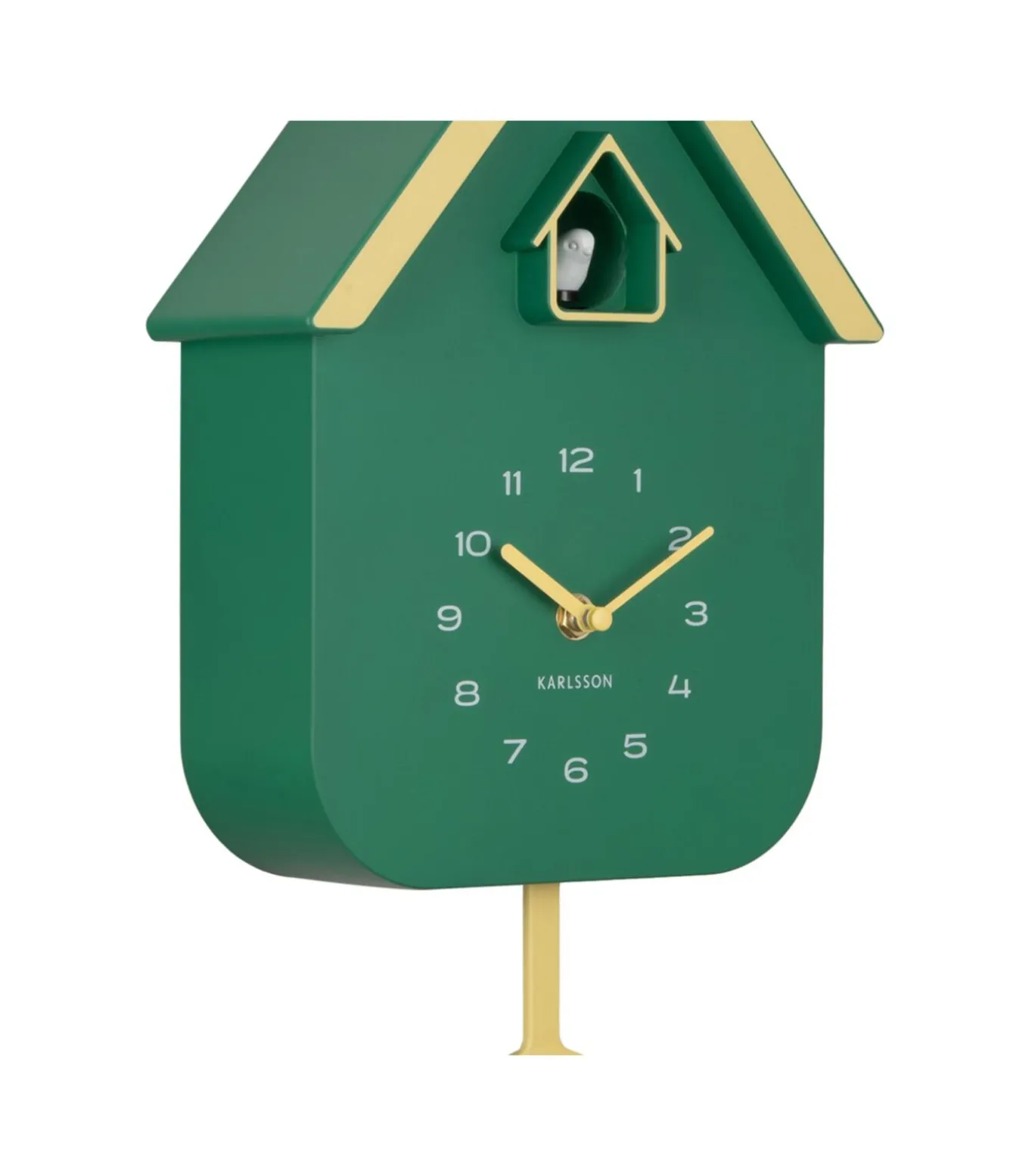 Wandklok Dupla Color Cuckoo - Groen - 21.5x21.5x41.5cm