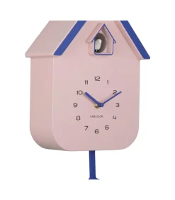 Wandklok Dupla Color Cuckoo - Roze - 21.5x21.5x41.5cm