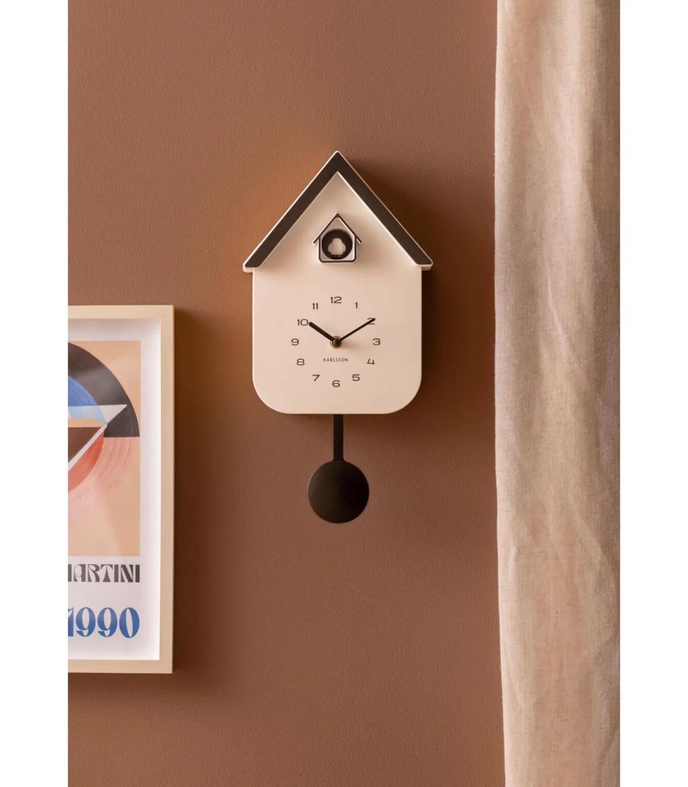 Wandklok Dupla Color Cuckoo - Wit - 21.5x21.5x41.5cm