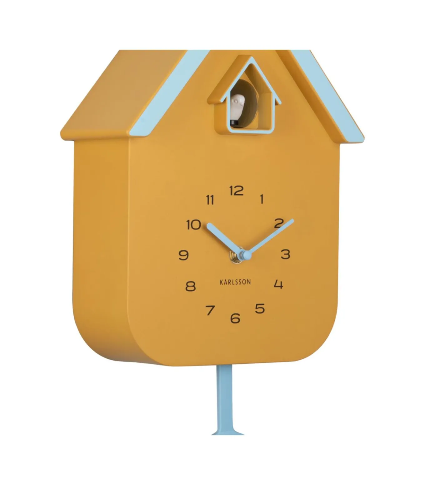 Wandklok Dupla Color Cuckoo - Geel - 21.5x21.5x41.5cm