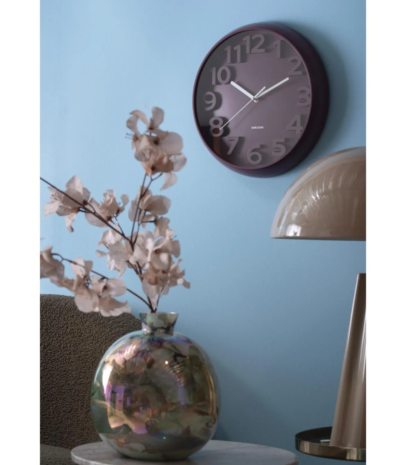 Wandklok Elevated Classic Numbers - Mat zwart - 5x33.5x33.5cm