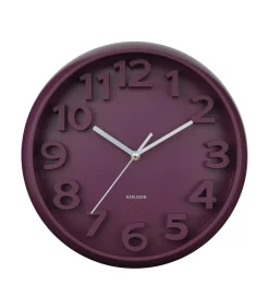 Wandklok Elevated Classic Numbers - Dark mauve - 5x33.5x33.5cm