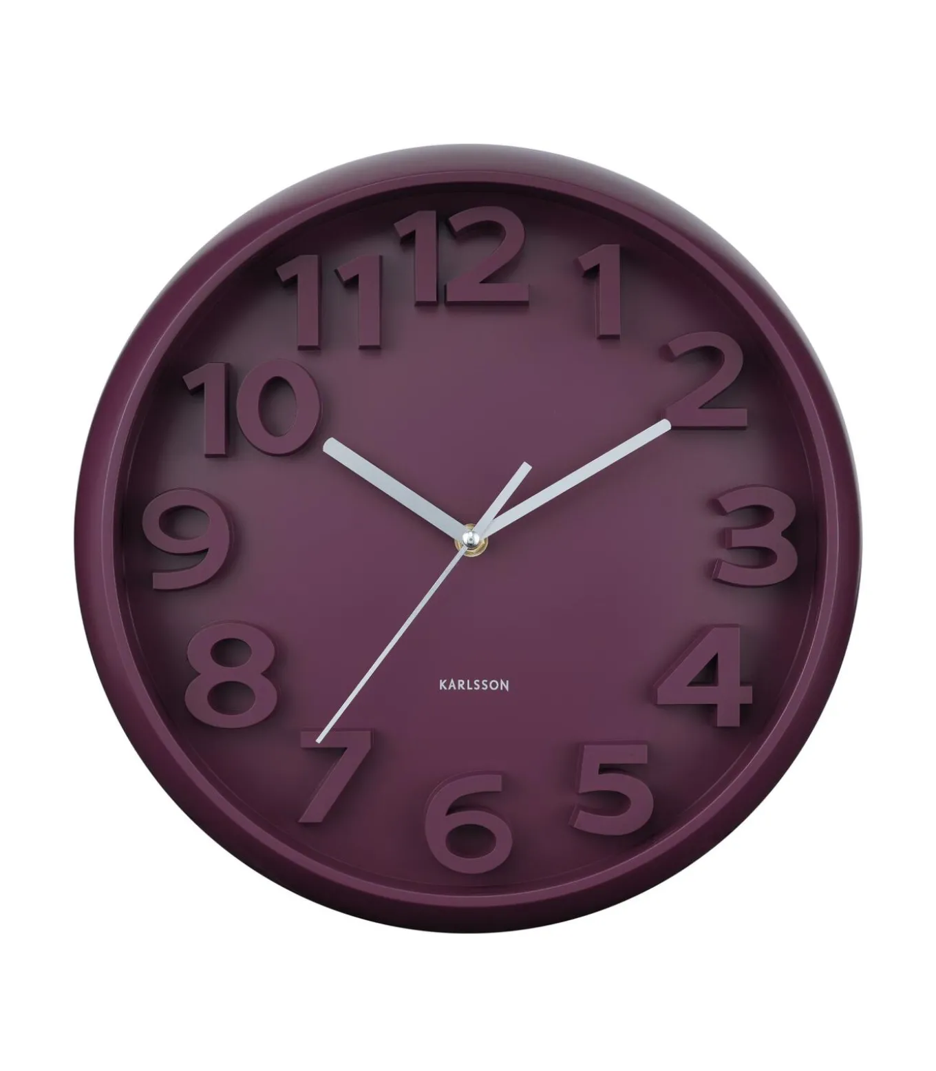 Wandklok Elevated Classic Numbers - Dark mauve - 5x33.5x33.5cm