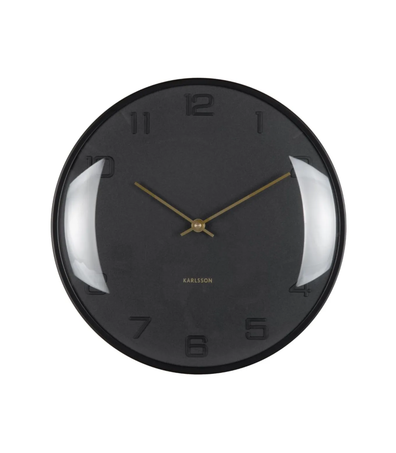 Wandklok Fuerte Dome - Zwart - 30.5x30.5x30.5cm