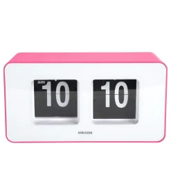 Wandklok Funky Flip - Helderroze - 7x17.7x9.2cm