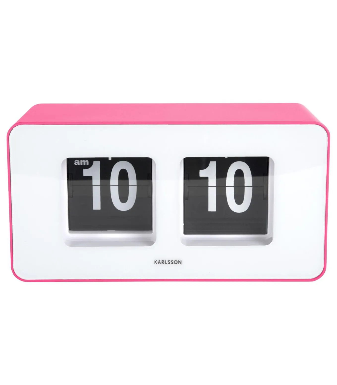 Wandklok Funky Flip - Helderroze - 7x17.7x9.2cm