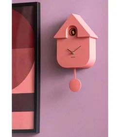 Wandklok Modern Cuckoo Oro - Roze - 21.5x8.5x41cm