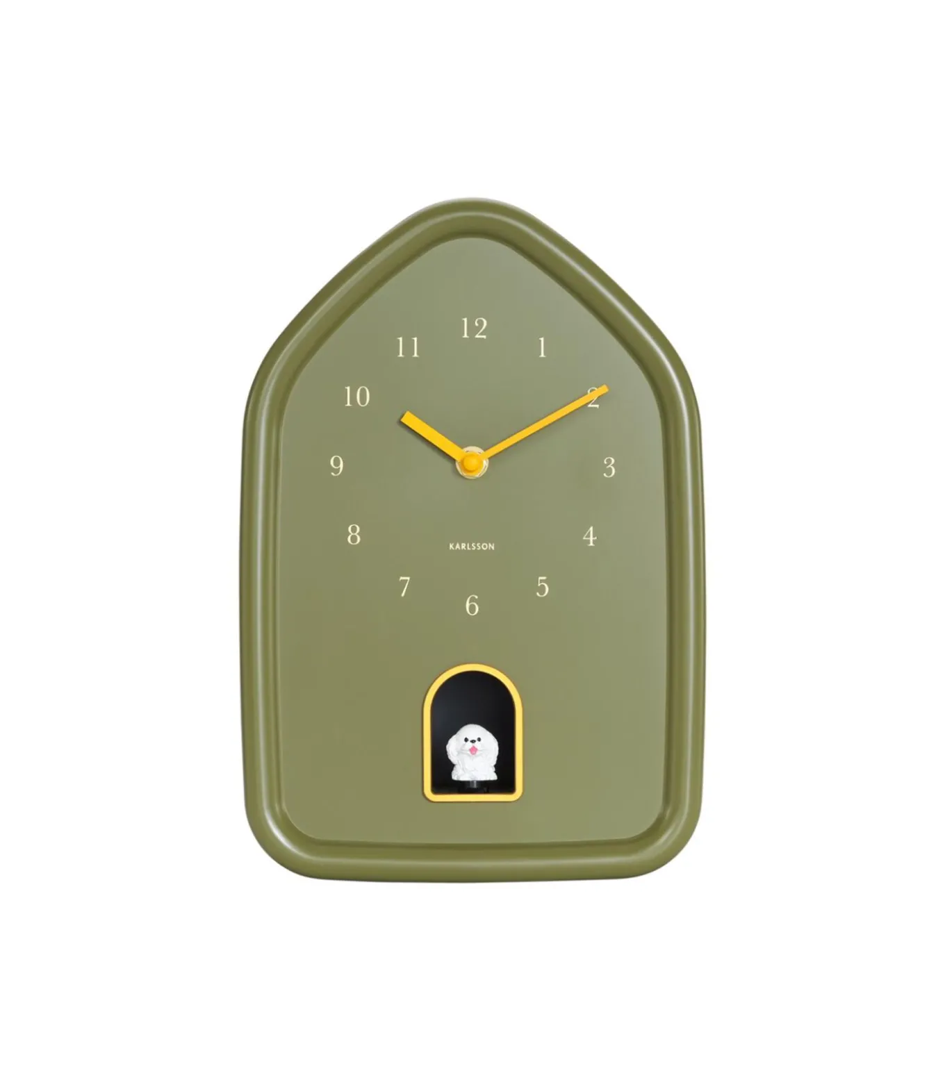 Wandklok Modern Doggy - Groen - 29.1x20x29.1cm