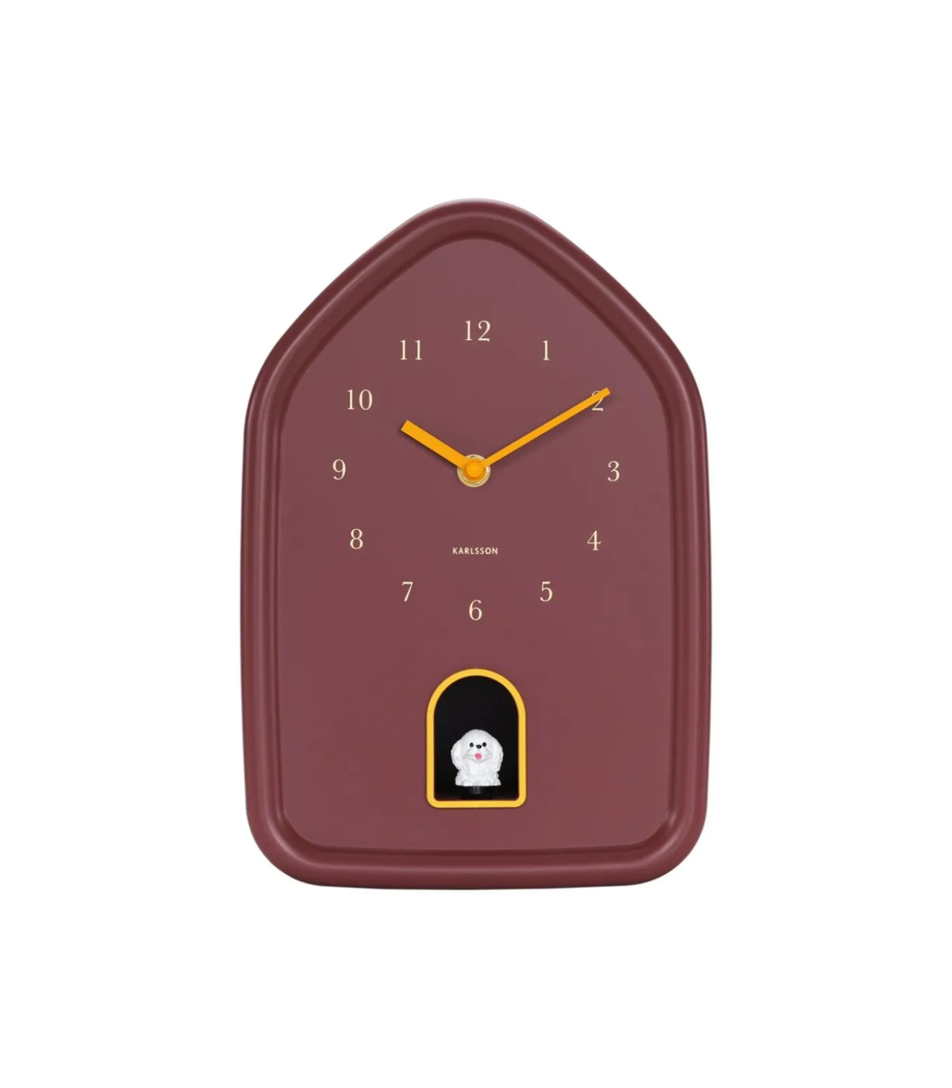 Wandklok Modern Doggy - Rood - 29.1x20x29.1cm