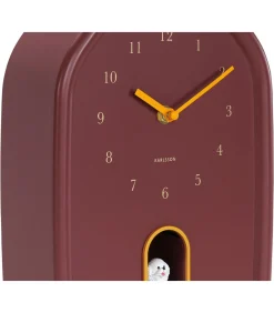 Wandklok Modern Doggy - Rood - 29.1x20x29.1cm