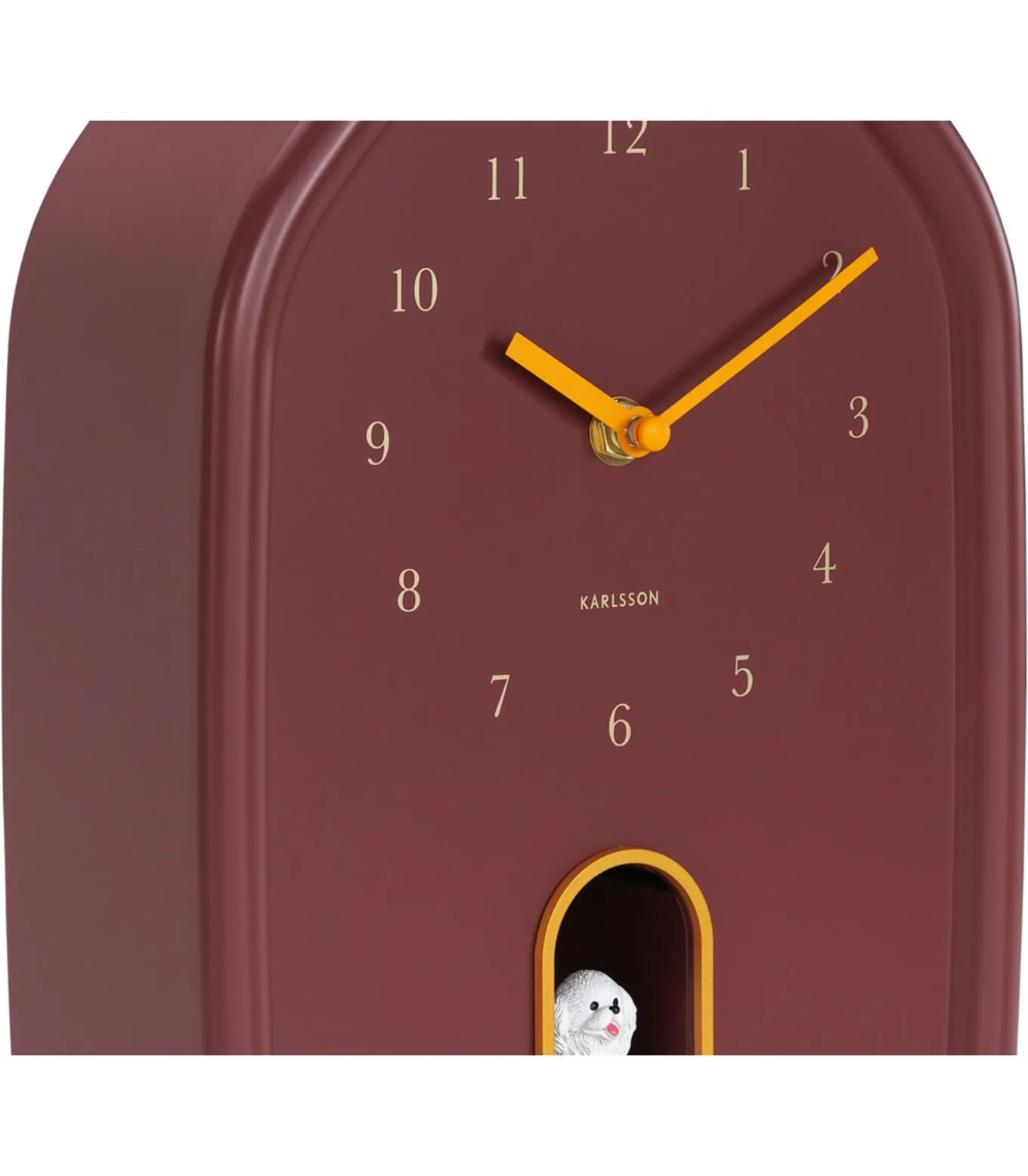 Wandklok Modern Doggy - Rood - 29.1x20x29.1cm