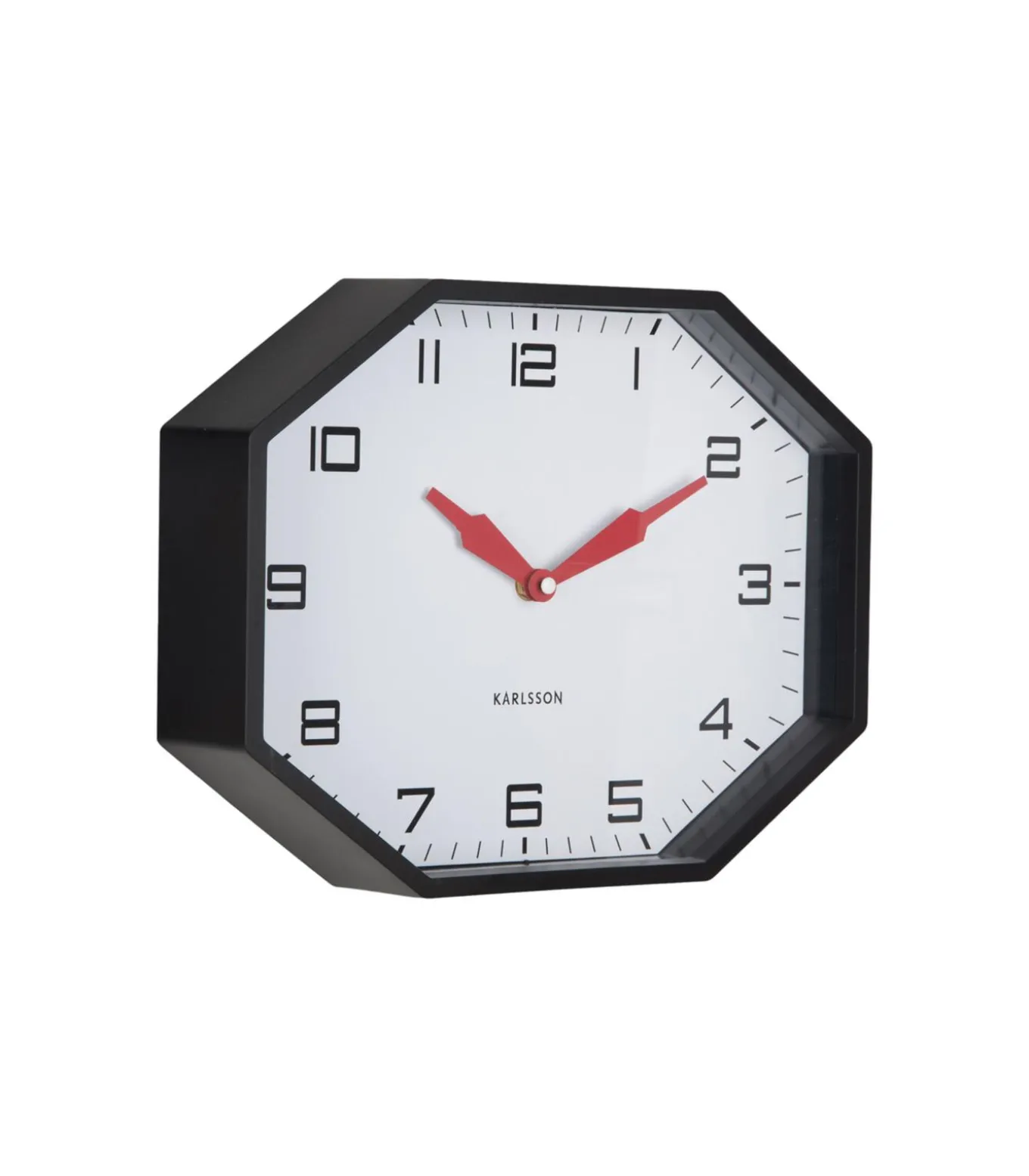 Wandklok Modern Factory Octagon - Zwart - 32x32x26cm