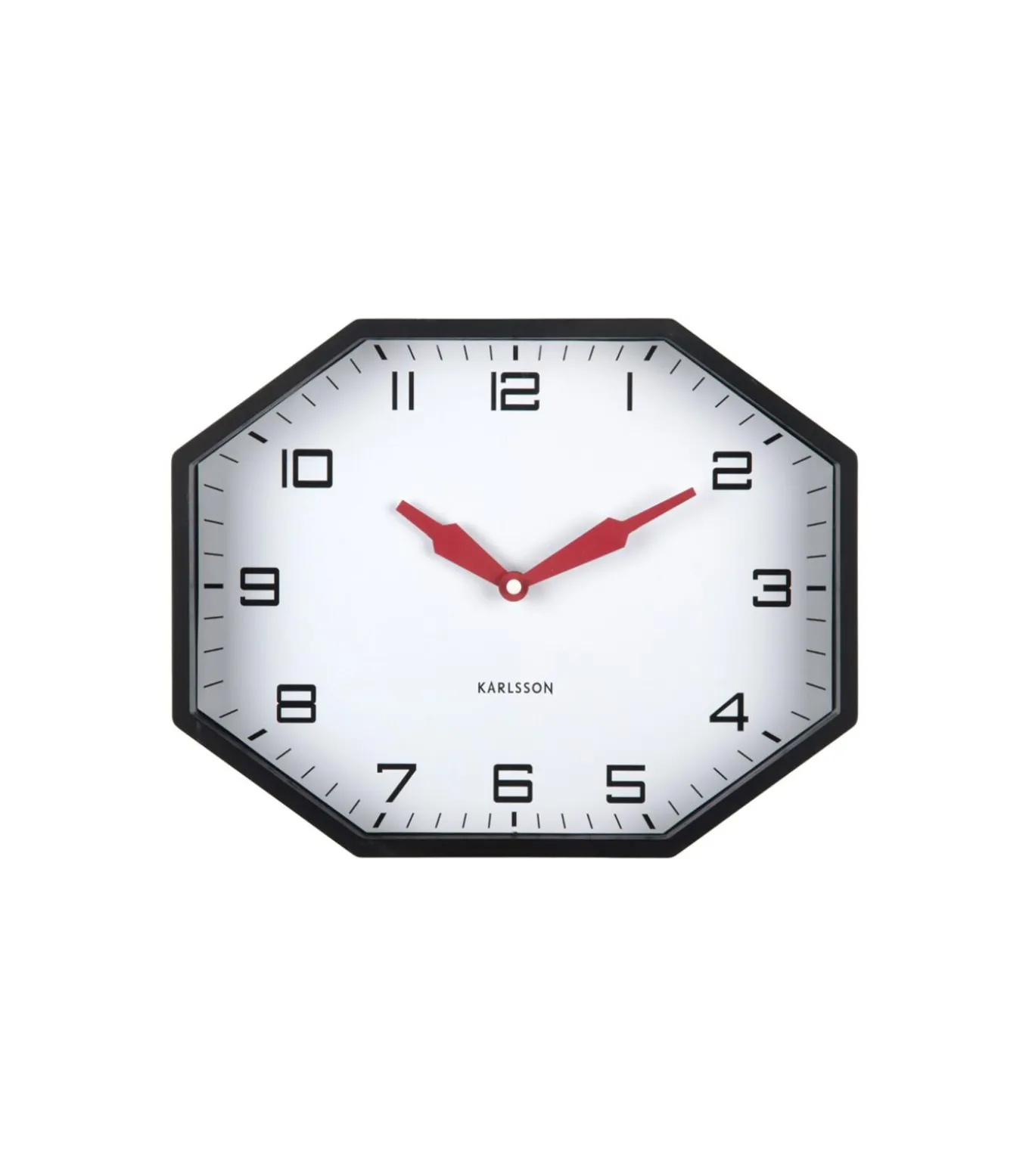 Wandklok Modern Factory Octagon - Zwart - 32x32x26cm