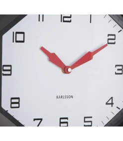 Wandklok Modern Factory Octagon - Zwart - 32x32x26cm