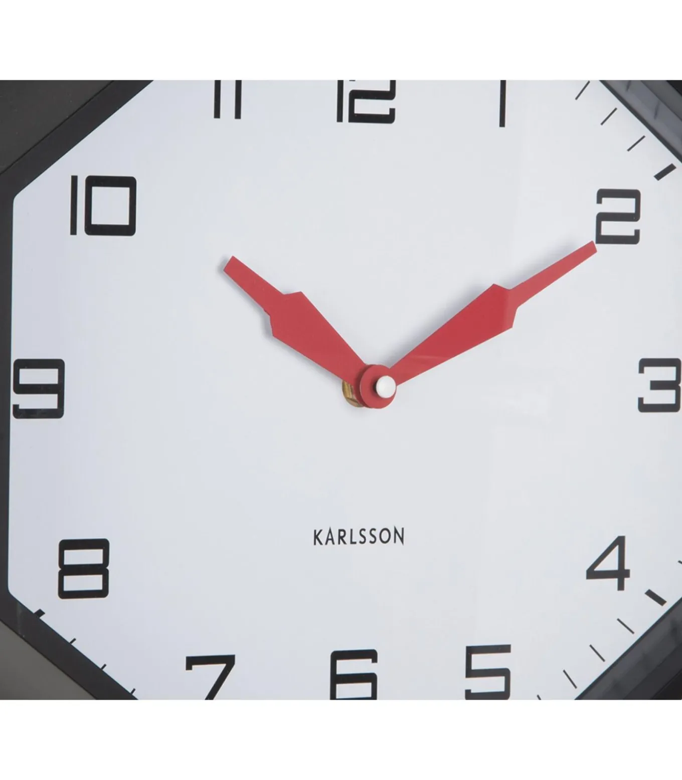 Wandklok Modern Factory Octagon - Zwart - 32x32x26cm