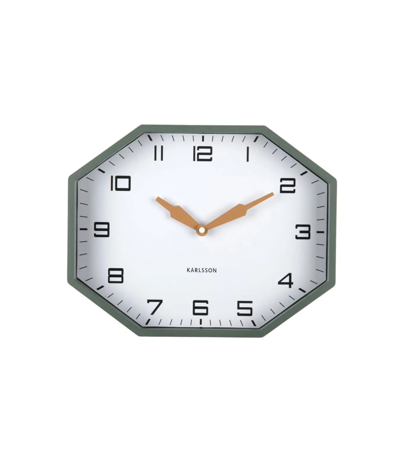 Wandklok Modern Factory Octagon - Groen - 32x32x26cm