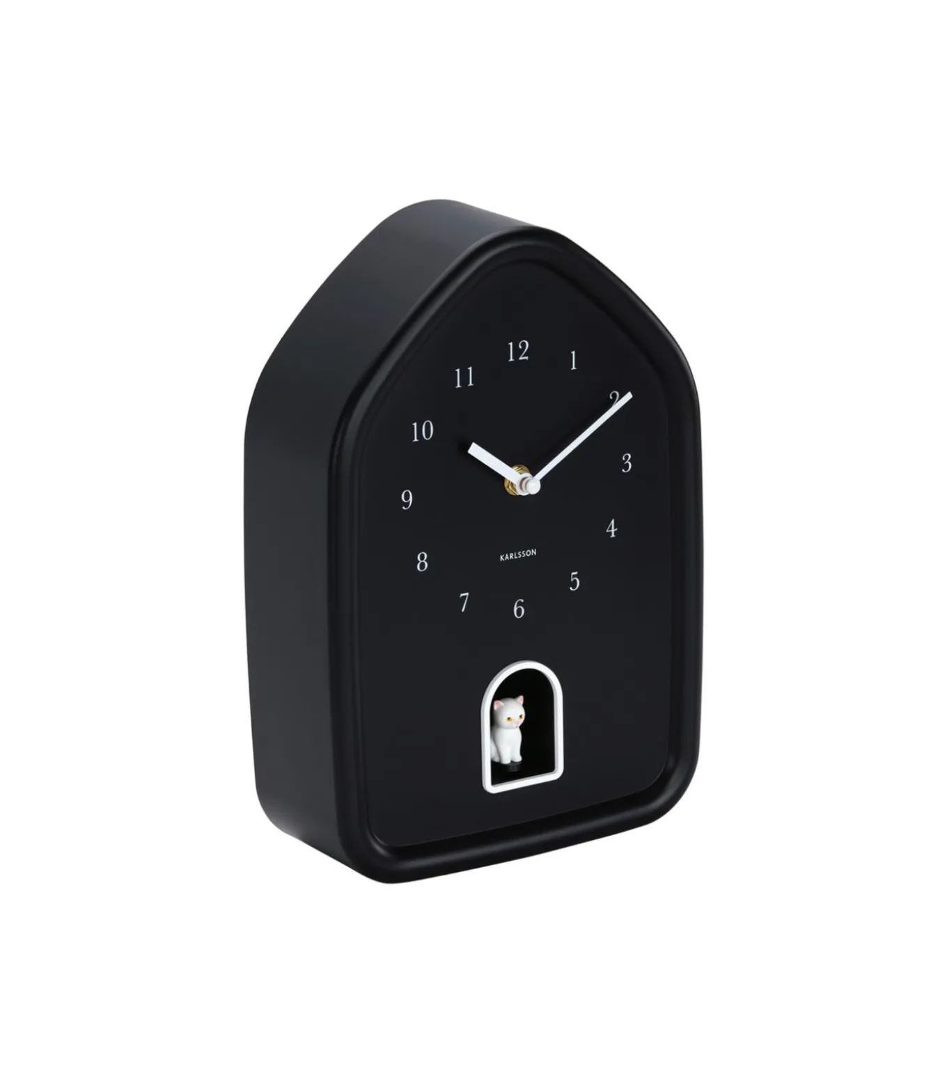 Wandklok Modern Kitty - Zwart - 29.1x20x29.1cm