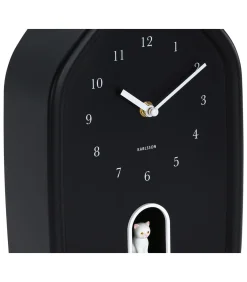 Wandklok Modern Kitty - Zwart - 29.1x20x29.1cm