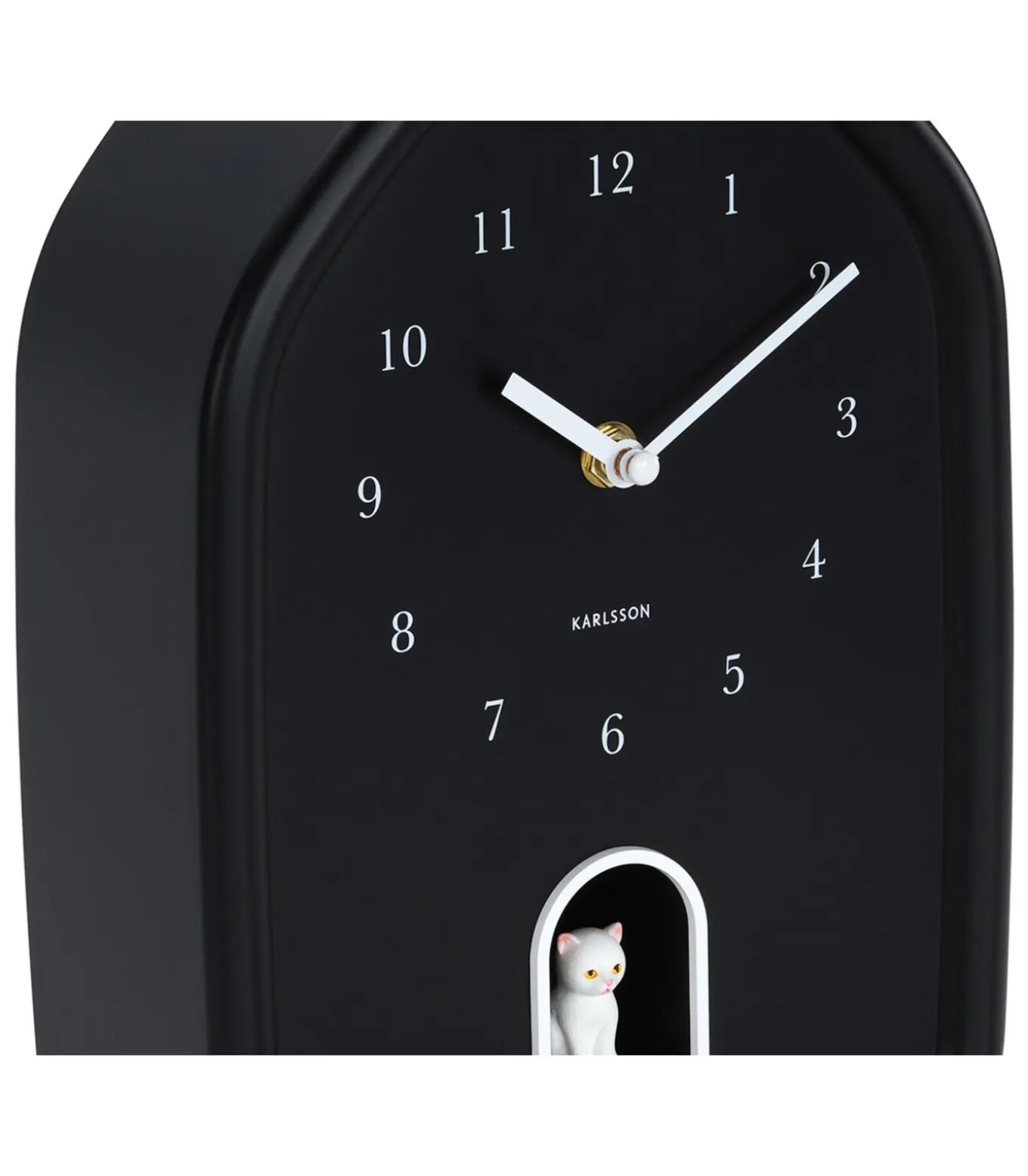 Wandklok Modern Kitty - Zwart - 29.1x20x29.1cm