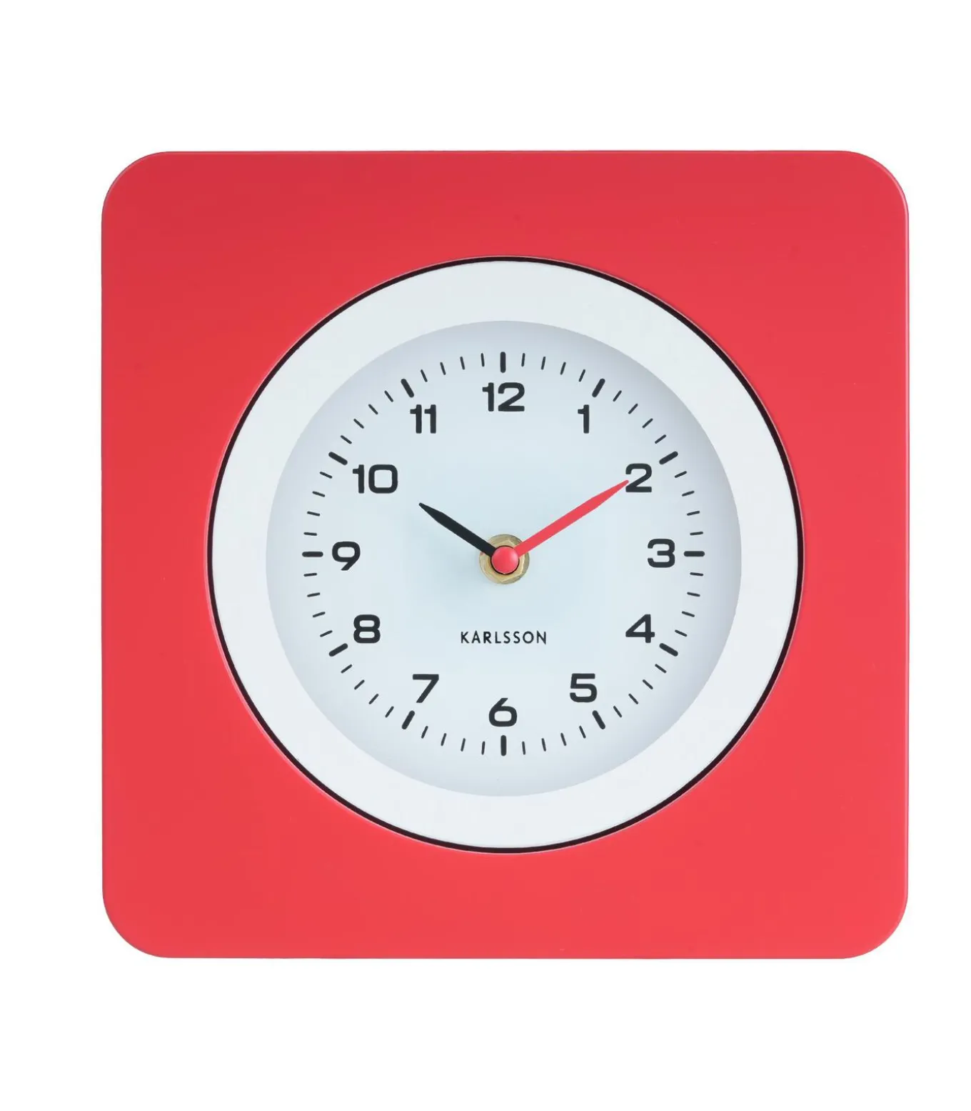 Wandklok New Vintage - Helderrood - 4.4x22x22cm