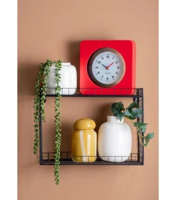 Wandklok New Vintage - Helderrood - 4.4x22x22cm