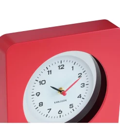 Wandklok New Vintage - Helderrood - 4.4x22x22cm