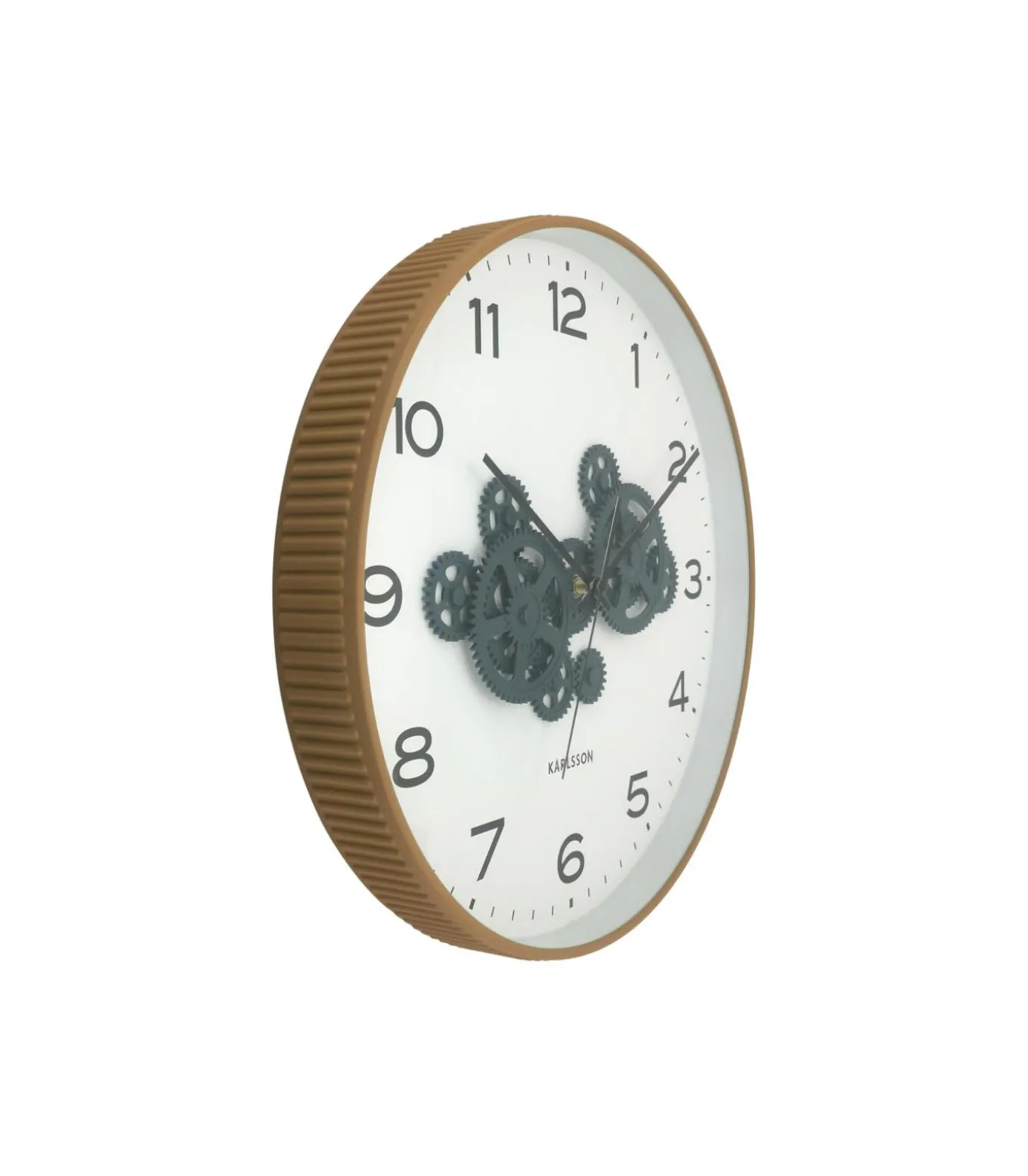 Wandklok Open Gear - Geel - 40.8x40.8x40.8cm