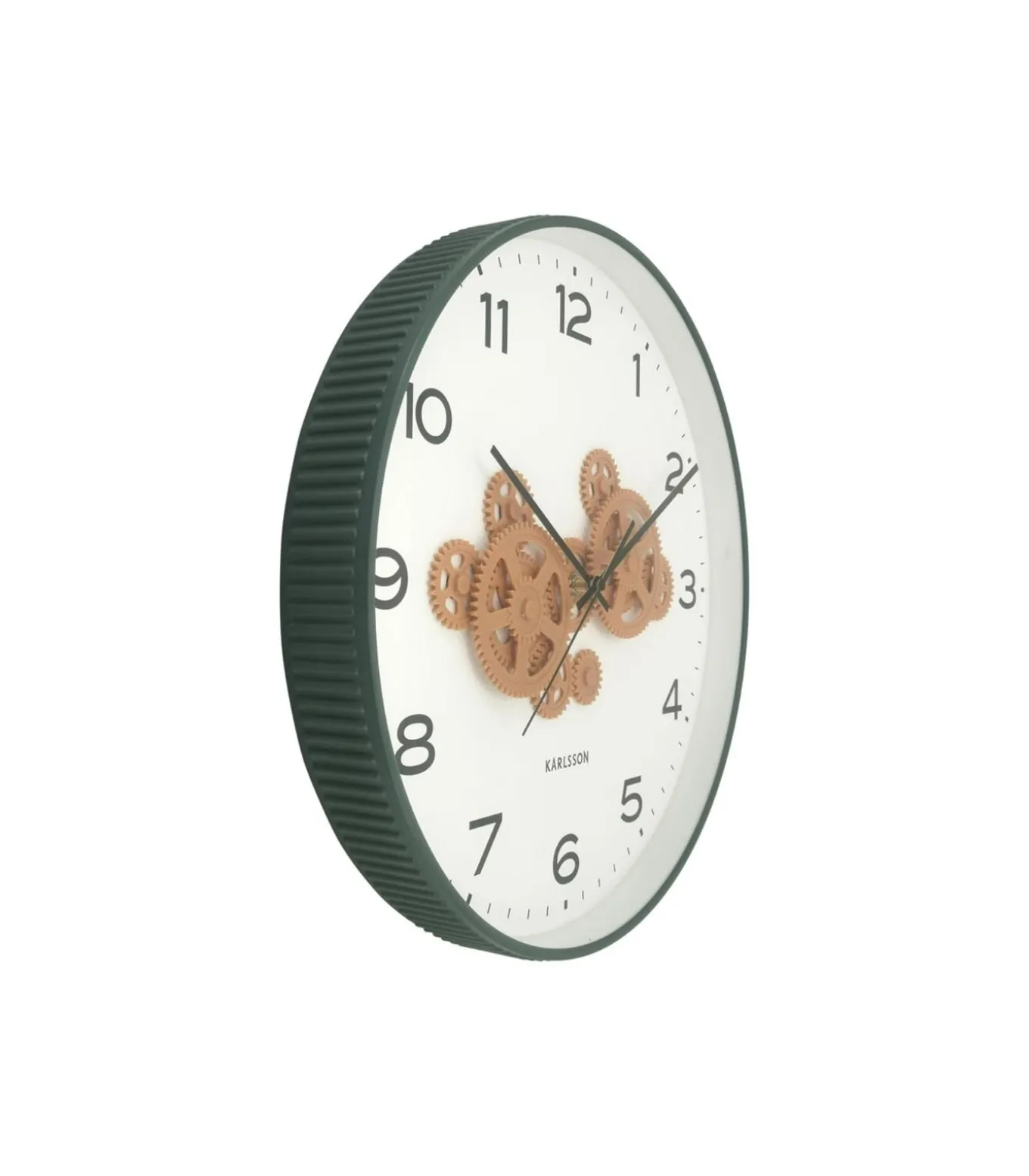 Wandklok Open Gear - Groen - 40.8x40.8x40.8cm