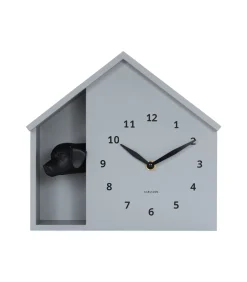 Wandklok Peeking Doggy - Grijs - 24.9x24.9x27cm