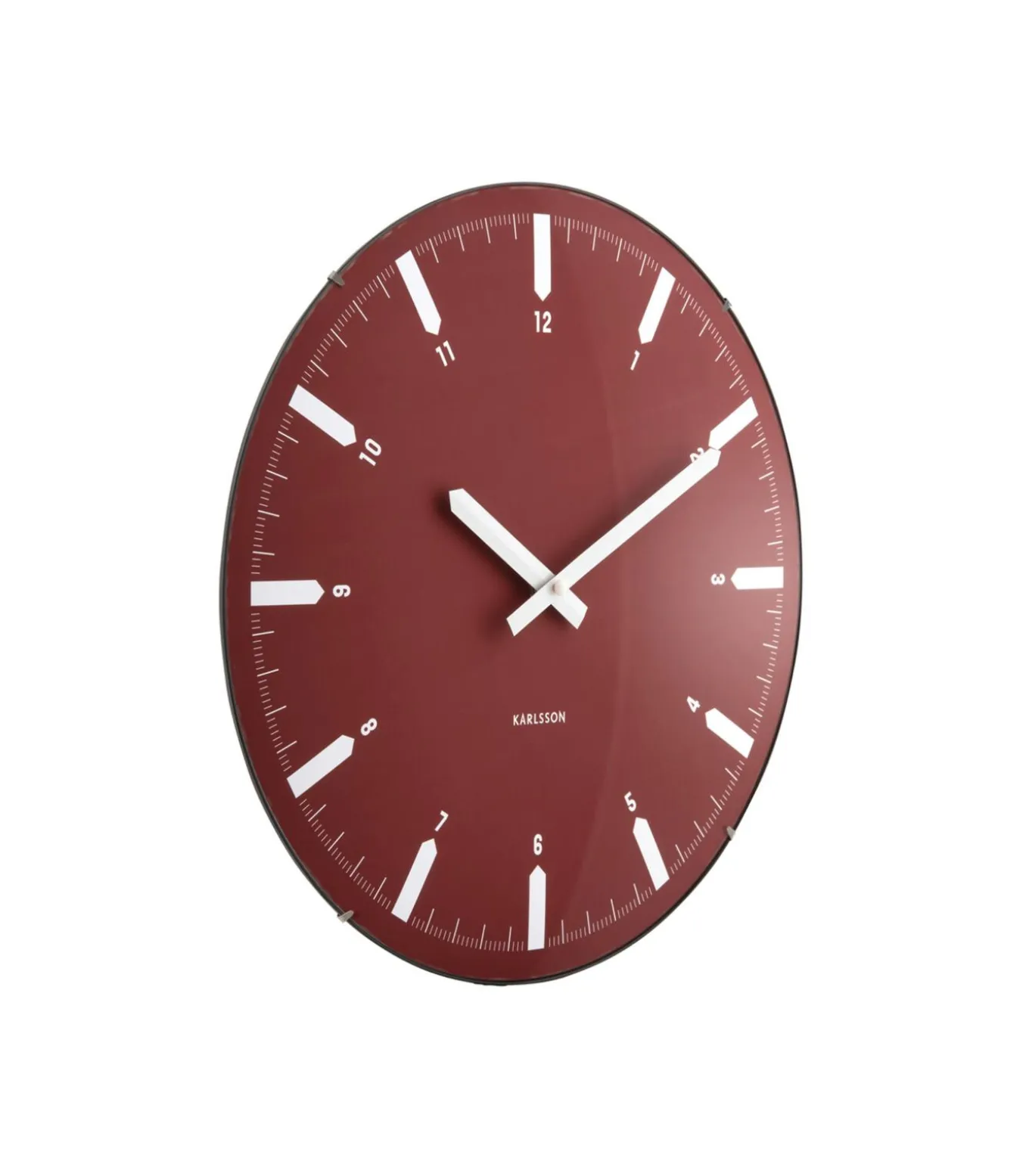 Wandklok Realista Dome - Rood - 35x35x35cm