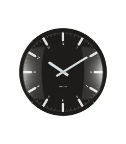 Wandklok Realista Dome - Zwart - 35x35x35cm