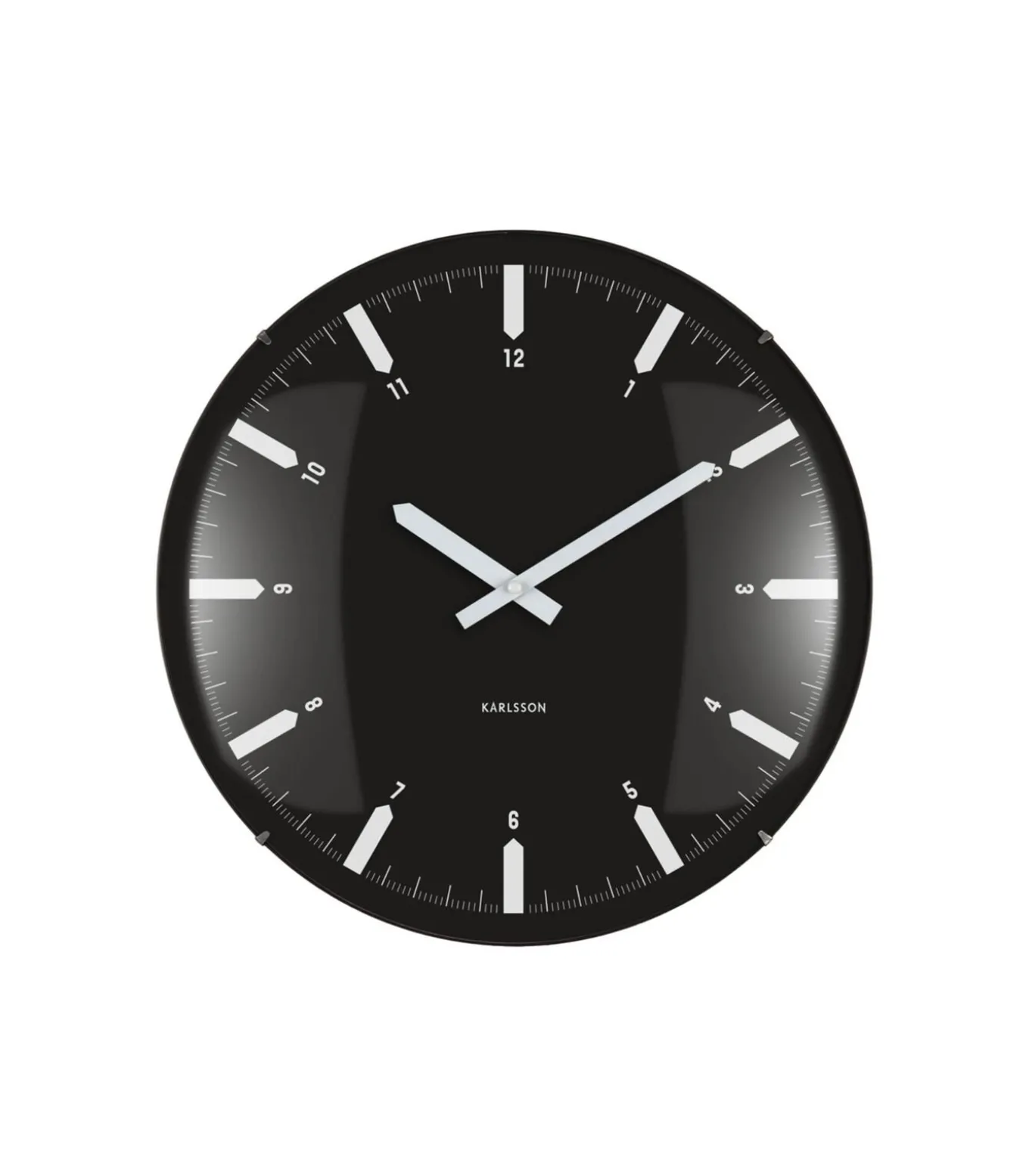 Wandklok Realista Dome - Zwart - 35x35x35cm