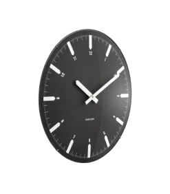 Wandklok Realista Dome - Zwart - 35x35x35cm