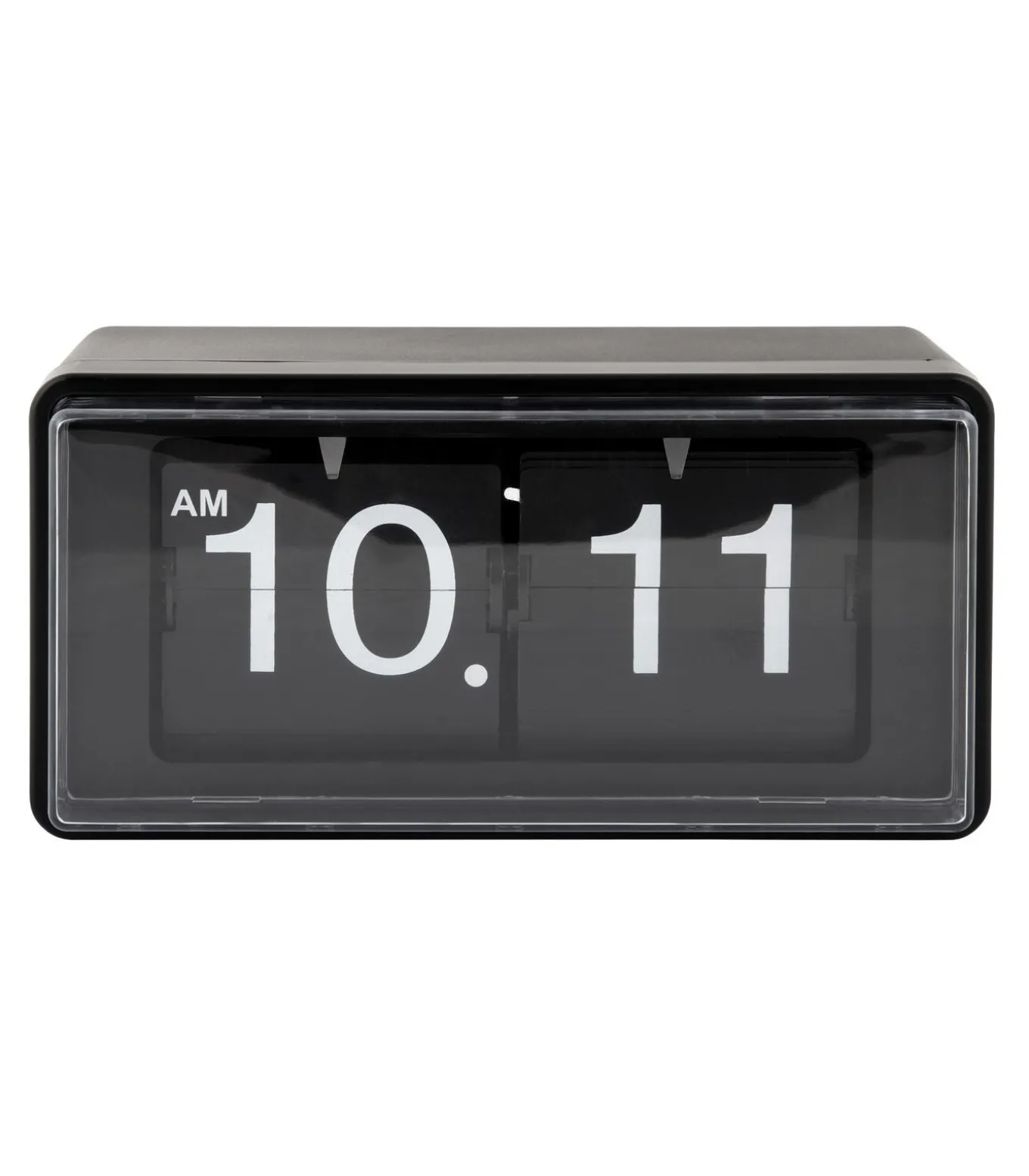 Wandklok Retro Boxed Flip - Mat zwart - 20x10x10cm