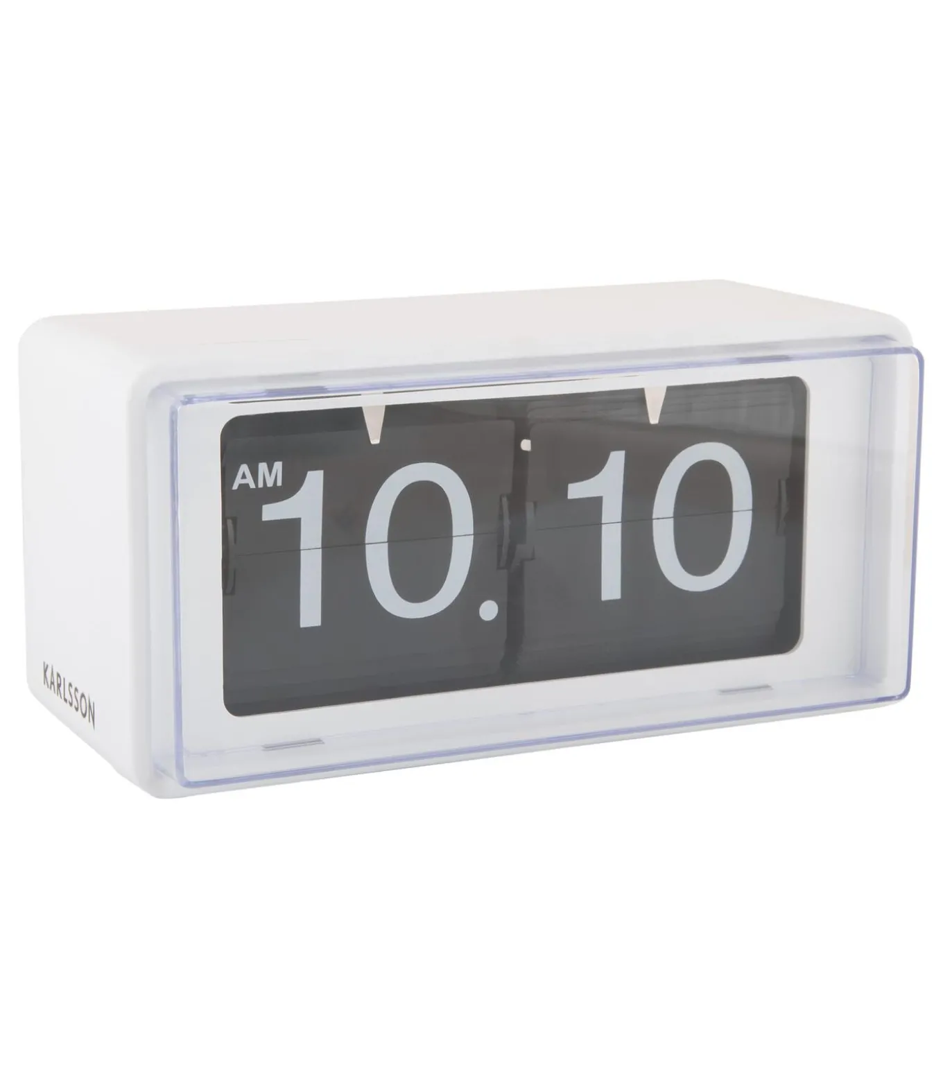 Wandklok Retro Boxed Flip - Mat wit - 20x10x10cm