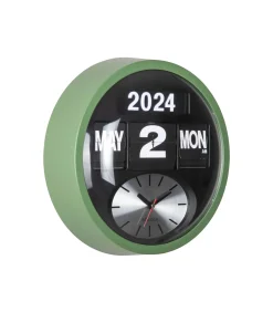 Wandklok Round Flip - Jungle groen - 11x32.6x32.6cm
