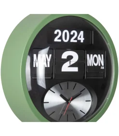 Wandklok Round Flip - Jungle groen - 11x32.6x32.6cm