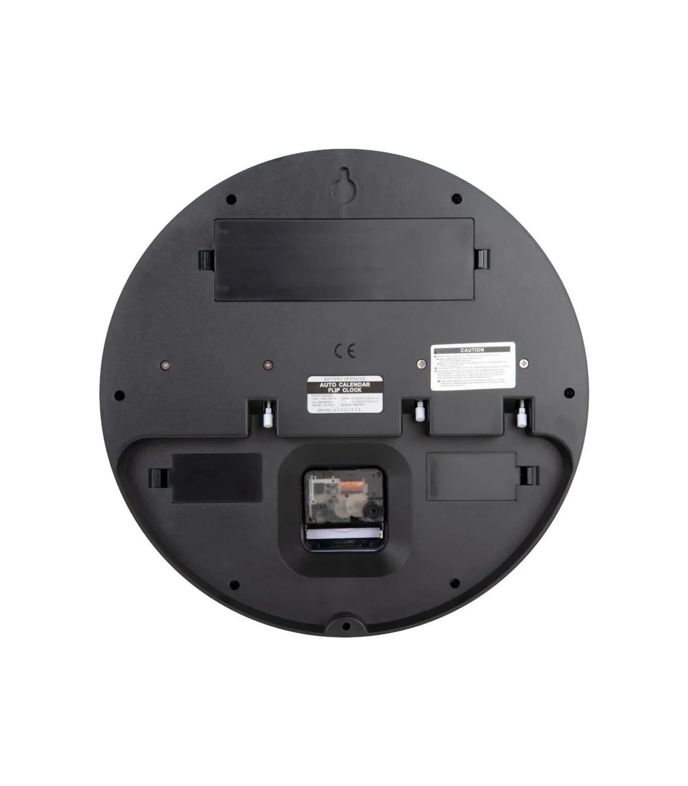 Wandklok Round Flip - Mat zwart - 11x32.6x32.6cm