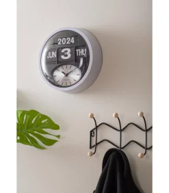 Wandklok Round Flip - Wit - 11x32.6x32.6cm