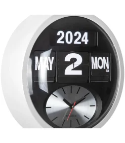 Wandklok Round Flip - Wit - 11x32.6x32.6cm