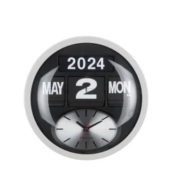 Wandklok Round Flip - Wit - 11x32.6x32.6cm