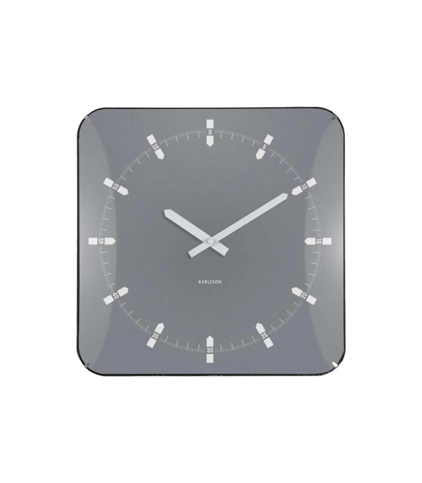 Wandklok Sucinto Dome Square - Grijs - 35x35x35cm