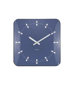 Wandklok Sucinto Dome Square - Blauw - 35x35x35cm