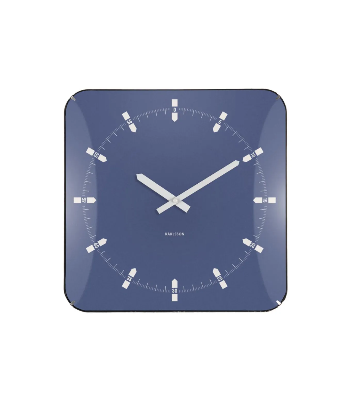 Wandklok Sucinto Dome Square - Blauw - 35x35x35cm