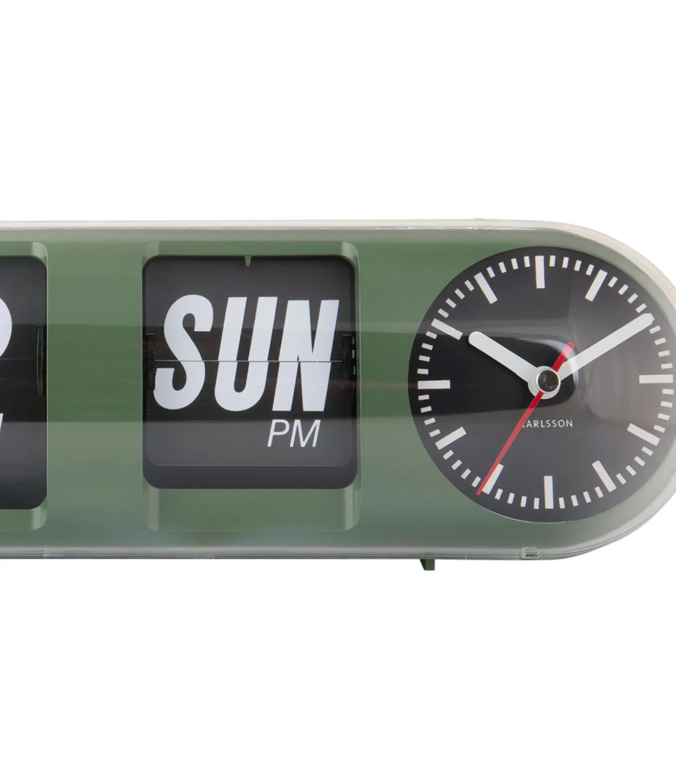 Wandklok Tube Flip - Jungle groen - 38x10x13.5cm