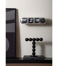 Wandklok Tube Flip - Zilver - 38x10x13.5cm