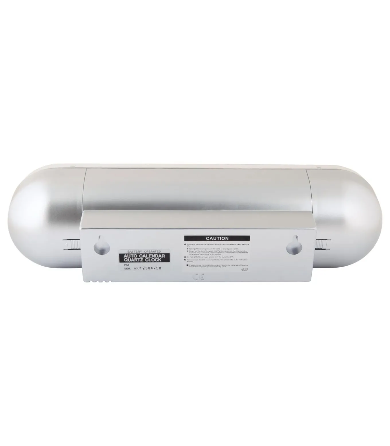 Wandklok Tube Flip - Zilver - 38x10x13.5cm