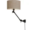 Wandlamp Amsterdam - Taupe/Zwart - 65x32x45cm