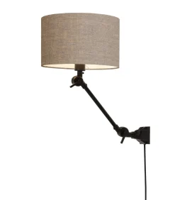 Wandlamp Amsterdam - Taupe/Zwart - 65x32x45cm