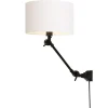 Wandlamp Amsterdam - Wit/Zwart - 65x32x45cm